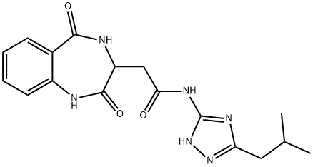 2-(2,5-dioxo-3,4-dihydro-1H-1,4-benzodiazepin-3-yl)-N-[5-(2-methylpropyl)-1H-1,2,4-triazol-3-yl]acetamide|