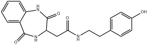 2-(2,5-dioxo-3,4-dihydro-1H-1,4-benzodiazepin-3-yl)-N-[2-(4-hydroxyphenyl)ethyl]acetamide Structure