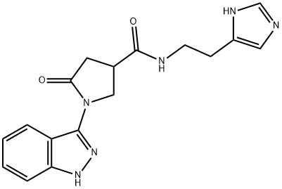 N-[2-(1H-imidazol-5-yl)ethyl]-1-(1H-indazol-3-yl)-5-oxopyrrolidine-3-carboxamide Structure