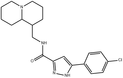 N-(2,3,4,6,7,8,9,9a-octahydro-1H-quinolizin-1-ylmethyl)-3-(4-chlorophenyl)-1H-pyrazole-5-carboxamide Structure