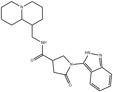 N-(2,3,4,6,7,8,9,9a-octahydro-1H-quinolizin-1-ylmethyl)-1-(1H-indazol-3-yl)-5-oxopyrrolidine-3-carboxamide|