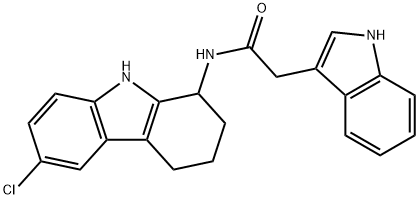 N-(6-chloro-2,3,4,9-tetrahydro-1H-carbazol-1-yl)-2-(1H-indol-3-yl)acetamide Structure