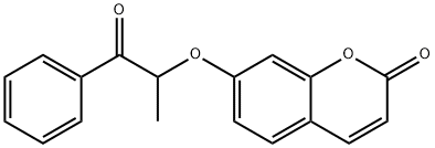 7-(1-oxo-1-phenylpropan-2-yl)oxychromen-2-one Struktur