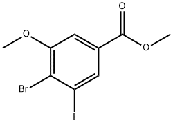 4-溴-3-碘-5-甲氧基苯甲酸甲酯 结构式