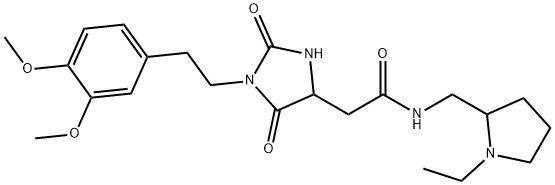 2-[1-[2-(3,4-dimethoxyphenyl)ethyl]-2,5-dioxoimidazolidin-4-yl]-N-[(1-ethylpyrrolidin-2-yl)methyl]acetamide|