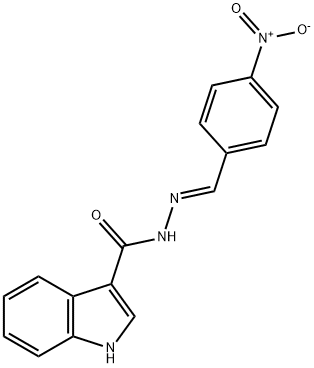 N-[(E)-(4-nitrophenyl)methylideneamino]-1H-indole-3-carboxamide Structure