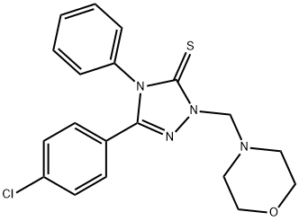 5-(4-chlorophenyl)-2-(morpholin-4-ylmethyl)-4-phenyl-1,2,4-triazole-3-thione Structure