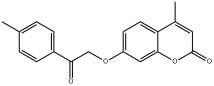 4-methyl-7-[2-(4-methylphenyl)-2-oxoethoxy]chromen-2-one Struktur