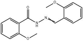 2-methoxy-N-[(E)-(2-methoxyphenyl)methylideneamino]benzamide Struktur