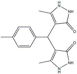 5-methyl-4-[(3-methyl-5-oxo-1,2-dihydropyrazol-4-yl)-(4-methylphenyl)methyl]-1,2-dihydropyrazol-3-one 结构式