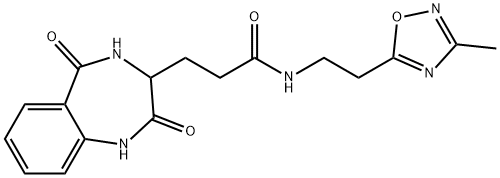 3-(2,5-dioxo-3,4-dihydro-1H-1,4-benzodiazepin-3-yl)-N-[2-(3-methyl-1,2,4-oxadiazol-5-yl)ethyl]propanamide 结构式