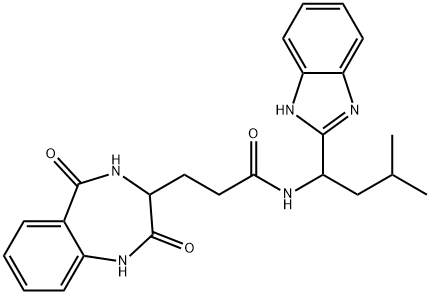 N-[1-(1H-benzimidazol-2-yl)-3-methylbutyl]-3-(2,5-dioxo-3,4-dihydro-1H-1,4-benzodiazepin-3-yl)propanamide Structure