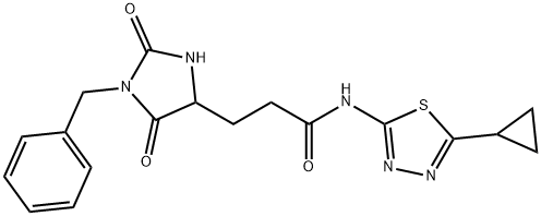 3-(1-benzyl-2,5-dioxoimidazolidin-4-yl)-N-(5-cyclopropyl-1,3,4-thiadiazol-2-yl)propanamide|