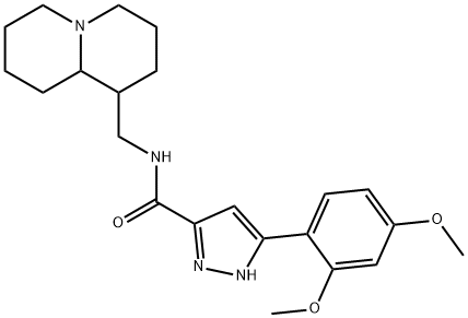 N-(2,3,4,6,7,8,9,9a-octahydro-1H-quinolizin-1-ylmethyl)-3-(2,4-dimethoxyphenyl)-1H-pyrazole-5-carboxamide Structure