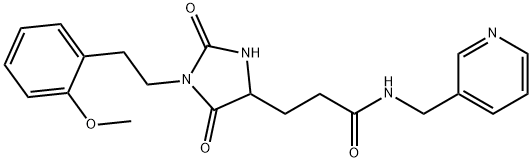 3-[1-[2-(2-methoxyphenyl)ethyl]-2,5-dioxoimidazolidin-4-yl]-N-(pyridin-3-ylmethyl)propanamide,2058369-84-7,结构式