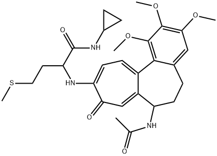 2-[(7-acetamido-1,2,3-trimethoxy-9-oxo-6,7-dihydro-5H-benzo[a]heptalen-10-yl)amino]-N-cyclopropyl-4-methylsulfanylbutanamide Structure