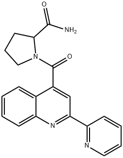 1-(2-pyridin-2-ylquinoline-4-carbonyl)pyrrolidine-2-carboxamide 化学構造式