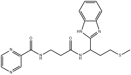 N-[3-[[1-(1H-benzimidazol-2-yl)-3-methylsulfanylpropyl]amino]-3-oxopropyl]pyrazine-2-carboxamide Struktur