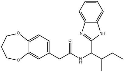 N-[1-(1H-benzimidazol-2-yl)-2-methylbutyl]-2-(3,4-dihydro-2H-1,5-benzodioxepin-7-yl)acetamide,2058816-10-5,结构式