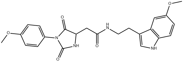 2058819-74-0 N-[2-(5-methoxy-1H-indol-3-yl)ethyl]-2-[1-(4-methoxyphenyl)-2,5-dioxoimidazolidin-4-yl]acetamide