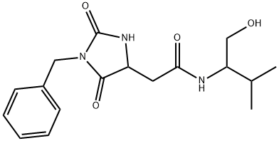 2-(1-benzyl-2,5-dioxoimidazolidin-4-yl)-N-(1-hydroxy-3-methylbutan-2-yl)acetamide Structure