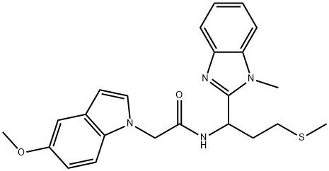 2-(5-methoxyindol-1-yl)-N-[1-(1-methylbenzimidazol-2-yl)-3-methylsulfanylpropyl]acetamide Structure