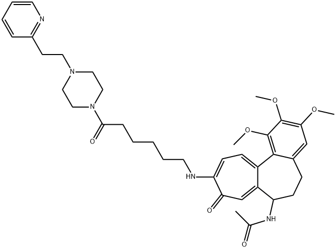 N-[1,2,3-trimethoxy-9-oxo-10-[[6-oxo-6-[4-(2-pyridin-2-ylethyl)piperazin-1-yl]hexyl]amino]-6,7-dihydro-5H-benzo[a]heptalen-7-yl]acetamide Structure