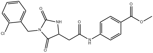 methyl 4-[[2-[1-[(2-chlorophenyl)methyl]-2,5-dioxoimidazolidin-4-yl]acetyl]amino]benzoate Structure