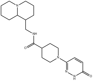 N-(2,3,4,6,7,8,9,9a-octahydro-1H-quinolizin-1-ylmethyl)-1-(6-oxo-1H-pyridazin-3-yl)piperidine-4-carboxamide Structure