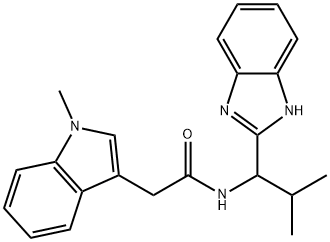 N-[1-(1H-benzimidazol-2-yl)-2-methylpropyl]-2-(1-methylindol-3-yl)acetamide Structure