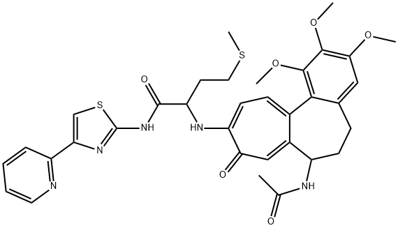 2-[(7-acetamido-1,2,3-trimethoxy-9-oxo-6,7-dihydro-5H-benzo[a]heptalen-10-yl)amino]-4-methylsulfanyl-N-(4-pyridin-2-yl-1,3-thiazol-2-yl)butanamide Structure