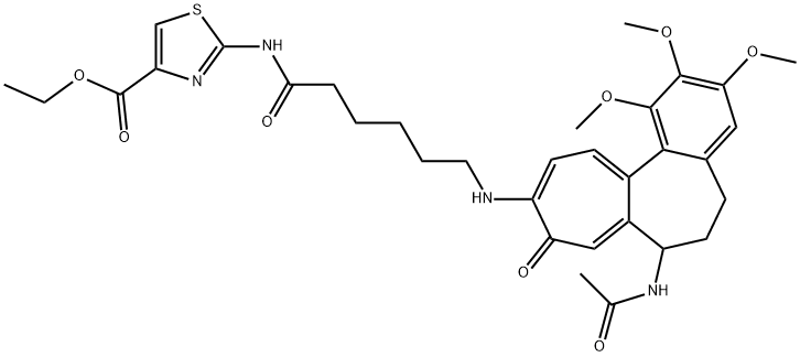 ethyl 2-[6-[(7-acetamido-1,2,3-trimethoxy-9-oxo-6,7-dihydro-5H-benzo[a]heptalen-10-yl)amino]hexanoylamino]-1,3-thiazole-4-carboxylate Structure