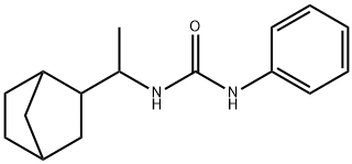 1-[1-(3-bicyclo[2.2.1]heptanyl)ethyl]-3-phenylurea Struktur