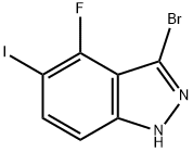 3-Bromo-4-fluoro-5-iodo-1H-indazole 化学構造式