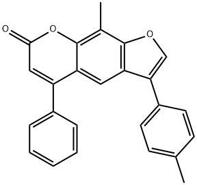9-methyl-3-(4-methylphenyl)-5-phenylfuro[3,2-g]chromen-7-one 结构式