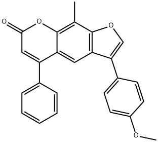 3-(4-methoxyphenyl)-9-methyl-5-phenylfuro[3,2-g]chromen-7-one Struktur