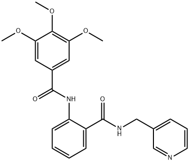 3,4,5-trimethoxy-N-[2-(pyridin-3-ylmethylcarbamoyl)phenyl]benzamide 化学構造式