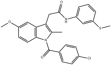 2-[1-(4-chlorobenzoyl)-5-methoxy-2-methylindol-3-yl]-N-(3-methylsulfanylphenyl)acetamide Structure