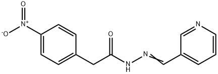 2-(4-nitrophenyl)-N-[(E)-pyridin-3-ylmethylideneamino]acetamide Struktur
