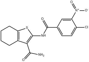 2-[(4-chloro-3-nitrobenzoyl)amino]-4,5,6,7-tetrahydro-1-benzothiophene-3-carboxamide 结构式