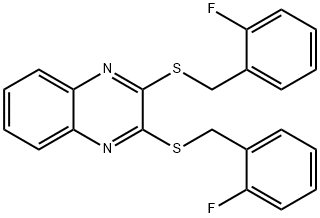 2,3-bis[(2-fluorophenyl)methylsulfanyl]quinoxaline 化学構造式