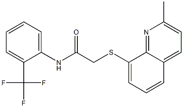 2-(2-methylquinolin-8-yl)sulfanyl-N-[2-(trifluoromethyl)phenyl]acetamide,296801-00-8,结构式