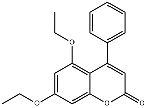 5,7-diethoxy-4-phenylchromen-2-one Struktur