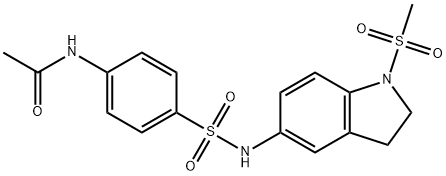N-[4-[(1-methylsulfonyl-2,3-dihydroindol-5-yl)sulfamoyl]phenyl]acetamide Struktur