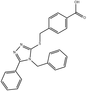 4-[(4-benzyl-5-phenyl-1,2,4-triazol-3-yl)sulfanylmethyl]benzoic acid,298686-70-1,结构式