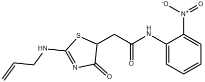 N-(2-nitrophenyl)-2-[4-oxo-2-(prop-2-enylamino)-1,3-thiazol-5-yl]acetamide 结构式