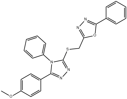 2-[[5-(4-methoxyphenyl)-4-phenyl-1,2,4-triazol-3-yl]sulfanylmethyl]-5-phenyl-1,3,4-oxadiazole,299922-29-5,结构式