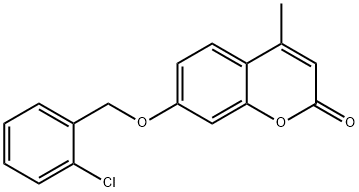 7-[(2-chlorophenyl)methoxy]-4-methylchromen-2-one Struktur