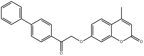 4-methyl-7-[2-oxo-2-(4-phenylphenyl)ethoxy]chromen-2-one,300588-02-7,结构式