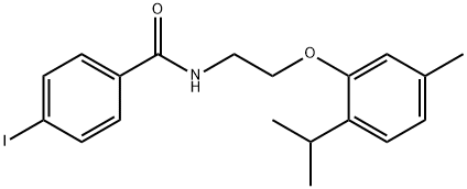 4-iodo-N-[2-(5-methyl-2-propan-2-ylphenoxy)ethyl]benzamide 结构式